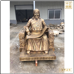 純銅忽必烈人物雕塑鑄造 純銅忽必烈人物雕塑鑄造