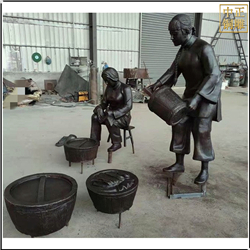 打水洗衣服人物雕塑 打水洗衣服人物雕塑