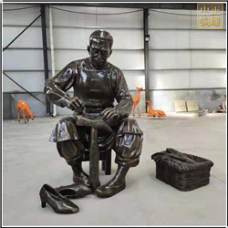 街道補鞋人物銅雕塑 街道補鞋人物銅雕塑
