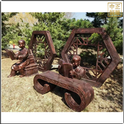 園林古代小孩讀書雕塑 園林古代小孩讀書雕塑