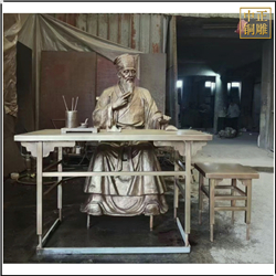 古代郎中把脈銅雕塑 古代郎中把脈銅雕塑