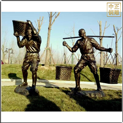 挑扁擔人物雕塑擺件 挑扁擔人物雕塑擺件