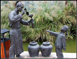 打香油銅雕塑 打香油銅雕塑