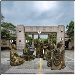 校園孔子講學(xué)銅雕塑 校園孔子講學(xué)銅雕塑